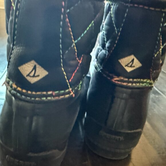 Sperry Port Lace Up Duck Boots Rainbow/Black - Toddler Size 11M - Picture 6 of 8
